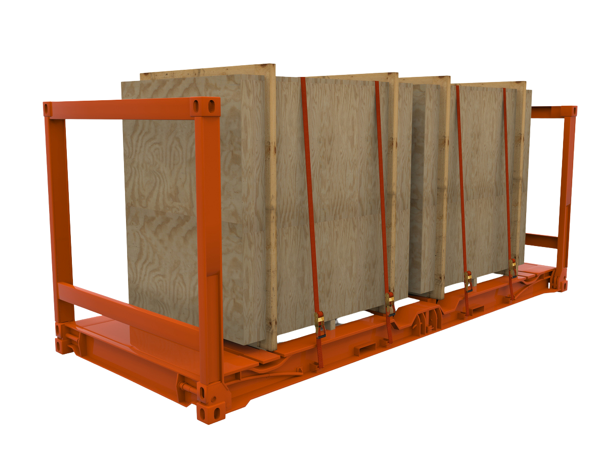 Flat rack containers like these are useful for international shipping sea freight as they can support massive loads